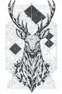 stag head tattoo design idea
