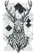 stag head tattoo design idea