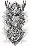 stag head tattoo design idea