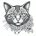 cool cat tattoo design idea