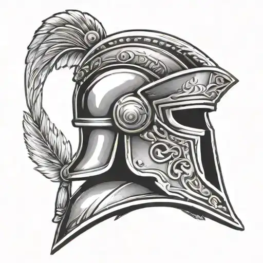 roman soldier and gladiator helmet tattoo design idea
