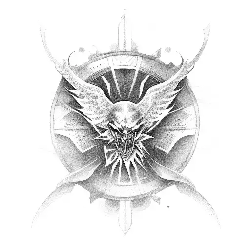 St Micheal Wing tattoo design idea