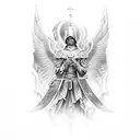 St Micheal Wing tattoo design idea
