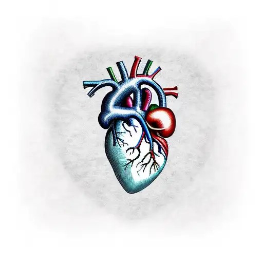 Anatomical Heart made out of patchwork tattoo design idea