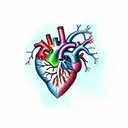 Anatomical Heart repaired with cloth patches tattoo design idea