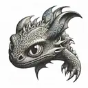 Toothless from how to train your dragon, half toothless half skull tattoo design idea