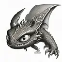 Toothless from how to train your dragon, half toothless half skull tattoo design idea