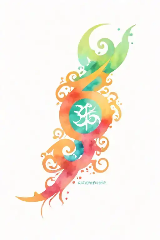 Sanskrit breathe symbol made tattoo design idea