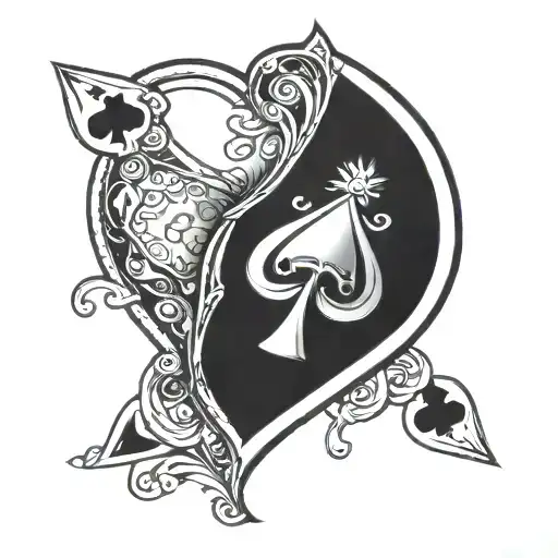 Ace of spade and hearts with Bet On Me The Horizon tattoo design idea