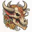 boar skull tattoo design idea