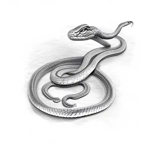snake wrapping around a dagger tattoo design idea
