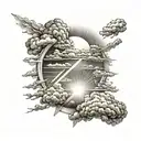 sun rays and clouds  tattoo design idea