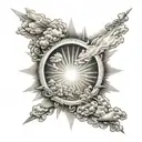 sun rays and clouds  tattoo design idea