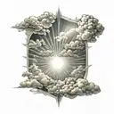 sun rays and clouds  tattoo design idea