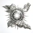 sun rays and clouds  tattoo design idea