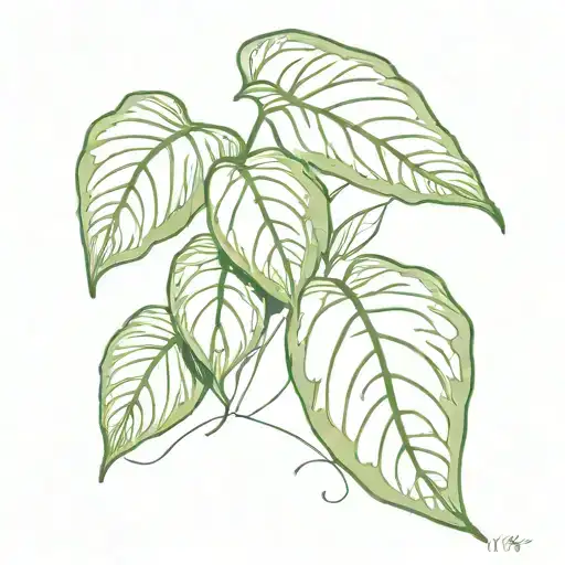 pothos plant vine tattoo design idea
