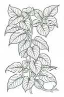 pothos long vine tattoo design idea