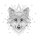 flower with wolf tattoo design idea