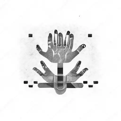 hand grabbing throat tattoo design idea