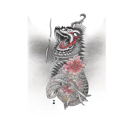 hand grabbing throat tattoo design idea