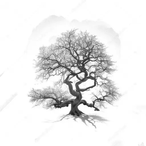Old Oak Tree Tattoo - Temu