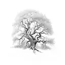 old oak tree tattoo design idea