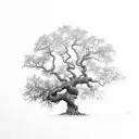 old oak tree tattoo design idea