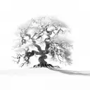 old oak tree tattoo design idea