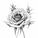 roses with spines tattoo design idea