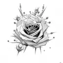 roses with spines tattoo design idea