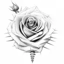 roses with spines tattoo design idea
