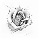 roses with spines tattoo design idea