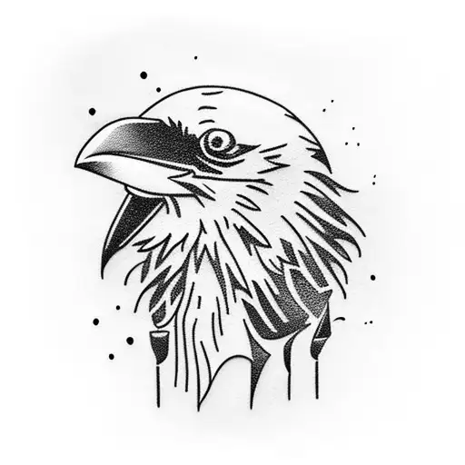 raven hammer butcher knife iceland  tattoo design idea