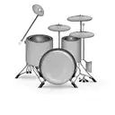 A drum set with mechanical gears tattoo design idea