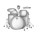 A drum set with mechanical gears tattoo design idea