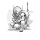 thinker tattoo design idea