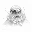 thinker tattoo design idea