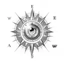 lion eye and compass tattoo design idea