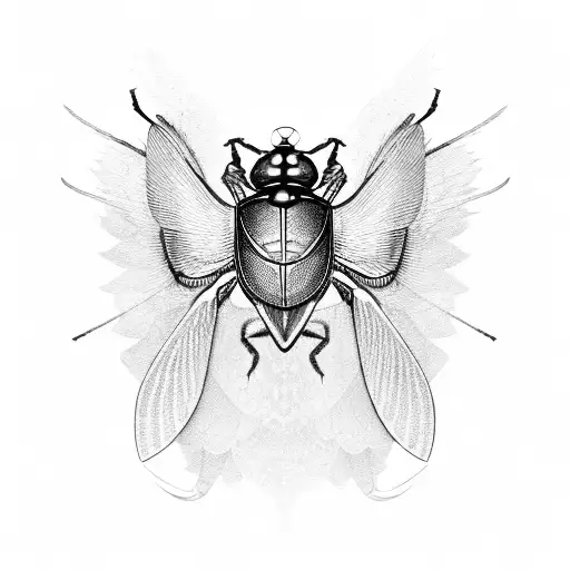 An Egyptian scarab beetle with Ankh wings tattoo design idea