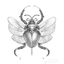 An Egyptian scarab beetle with Ankh wings tattoo design idea