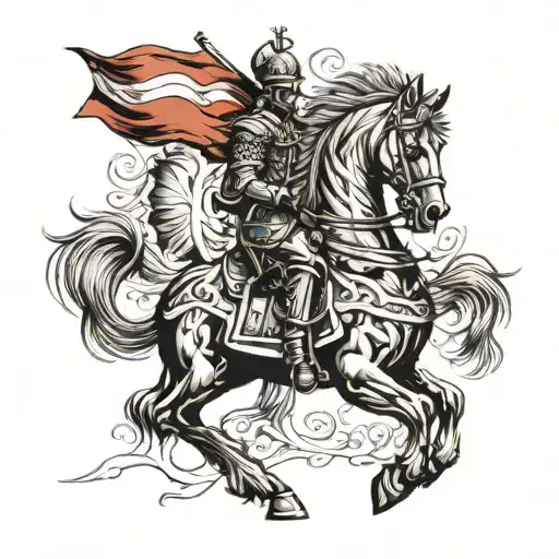I want it to be a hussar with the Polish flag, but smaller, not one that covers the entire forearm. I wish it was like that too tattoo design idea