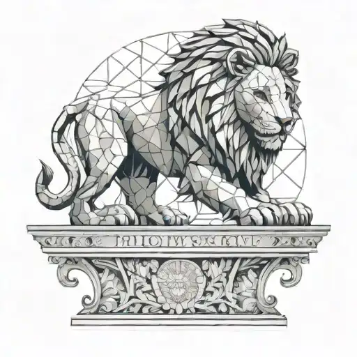 Rome coliseum lion roman statue tattoo design idea