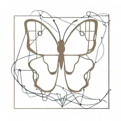 A minimalist tattoo of a butterfly with intricate film strips as wings tattoo design idea