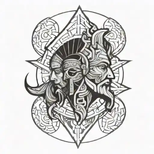 Janus God tattoo design idea