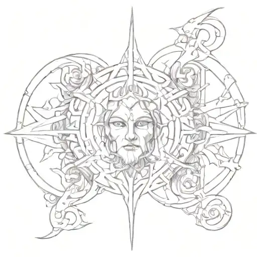 Janus God protection tattoo design idea