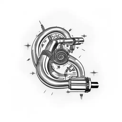  turbocharger with piston and spark plug tattoo tattoo design idea