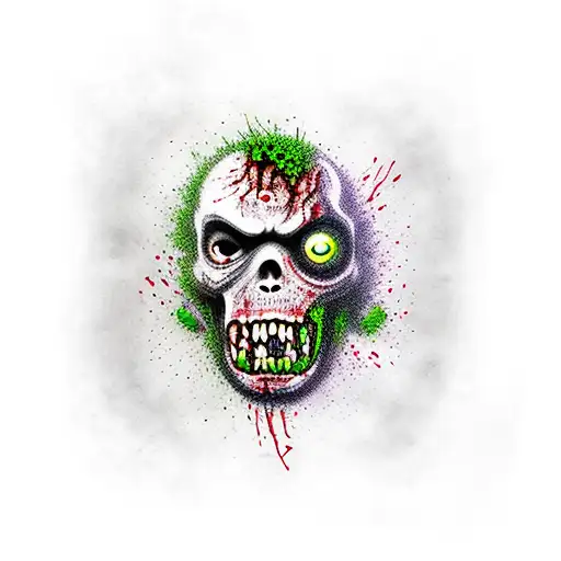 zombie bite imprint infected with love  tattoo design idea