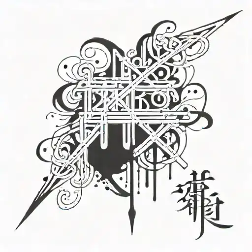 Broken brush style calligraphy tattoo design idea