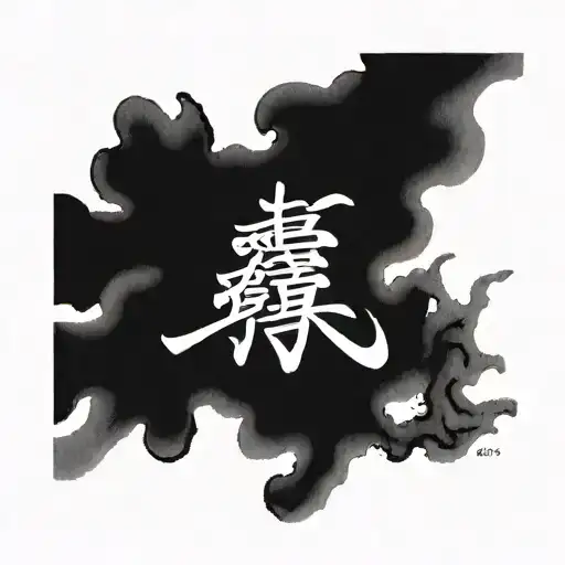 broken chinesebrush writting tattoo design idea