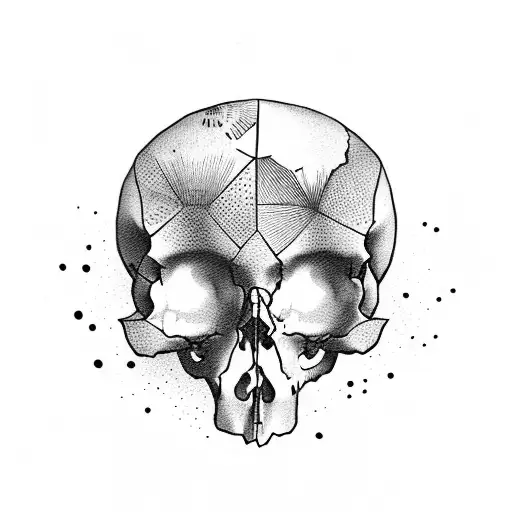 half sad skull and half happy smile tattoo design idea